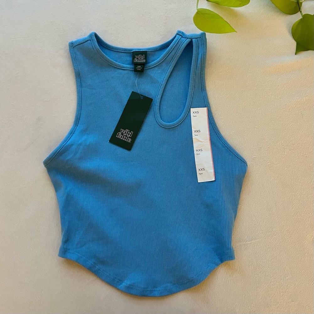 Wild Fable | Cut Out Tiny Tank Top Blue XXS